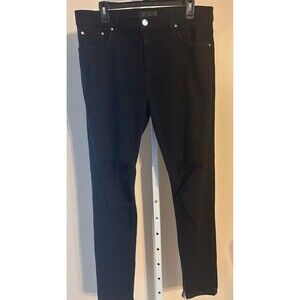 ORO Los Angeles Jeans Adult 34x33 Black Denim Skinny Distressed Rips Zip Bottoms